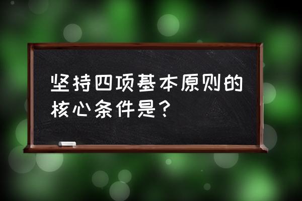 坚持四项基本主义的核心 坚持四项基本原则的核心条件是？