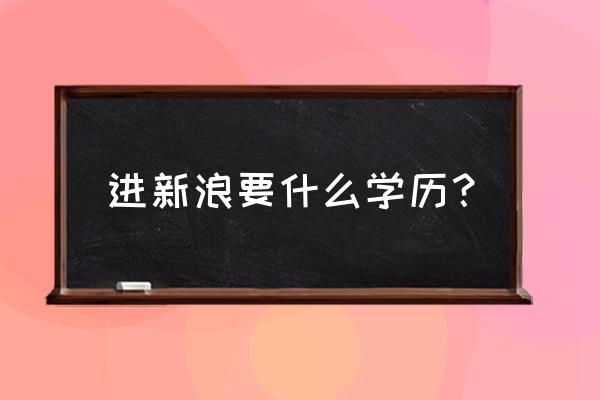 新浪校招2021 进新浪要什么学历？