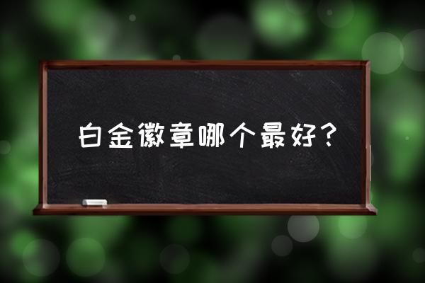 白金徽章哪个好 白金徽章哪个最好？