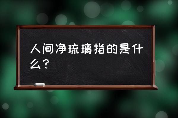 人形净琉璃指的是什么 人间净琉璃指的是什么？