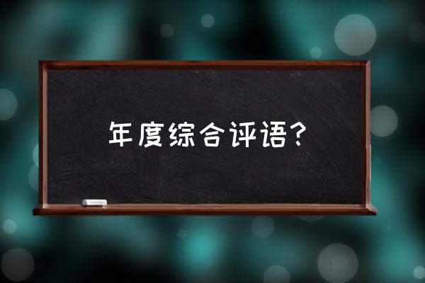 年度考核评语 年度综合评语？