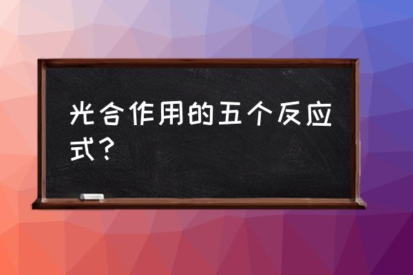 光合作用各阶段反应式 光合作用的五个反应式？