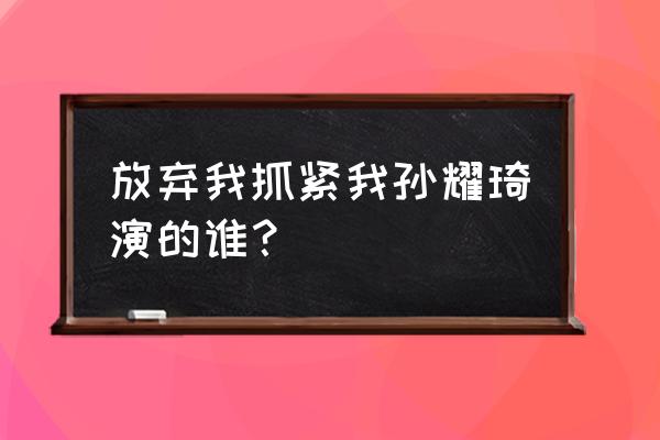 放弃我抓紧我演员表全 放弃我抓紧我孙耀琦演的谁？