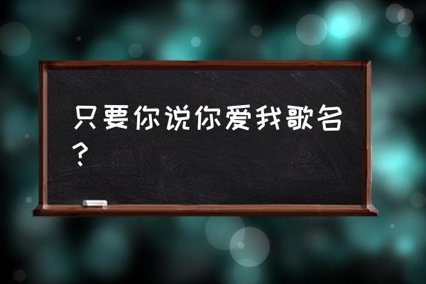 只要你说爱我 只要你说你爱我歌名？