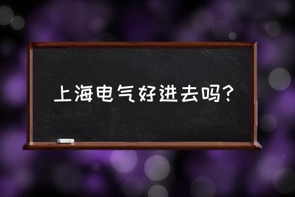 上海电气好进去吗 上海电气好进去吗？