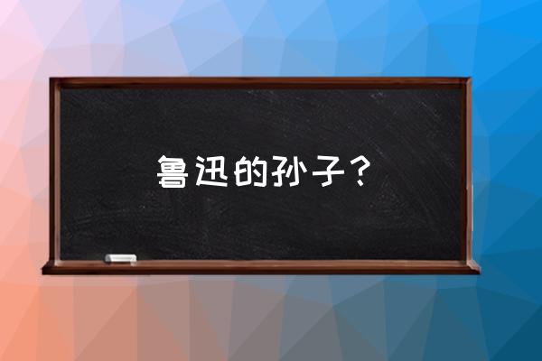 鲁迅先生的孙子叫什么名字 鲁迅的孙子？