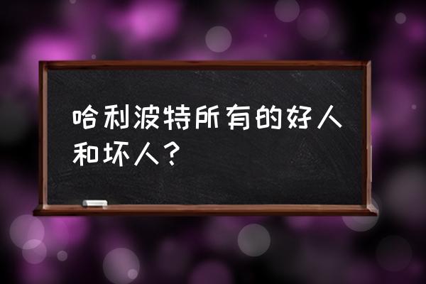 卢平是好的还是坏的 哈利波特所有的好人和坏人？