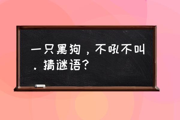 一只黑狗不叫不吼字谜 一只黑狗，不吼不叫。猜谜语？