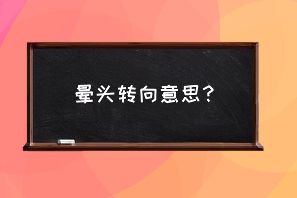 搞的我晕头转向的意思 晕头转向意思？