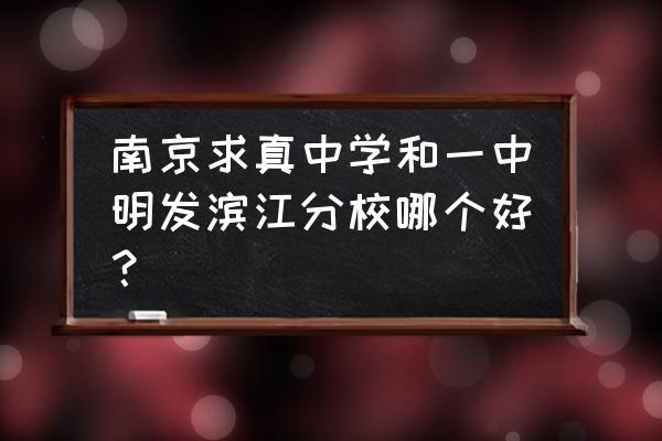 南京一中滨江分校 南京求真中学和一中明发滨江分校哪个好？