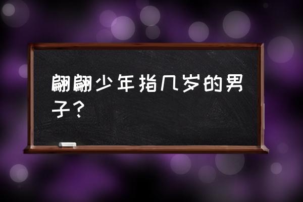 翩翩少年指几岁的男子 翩翩少年指几岁的男子？