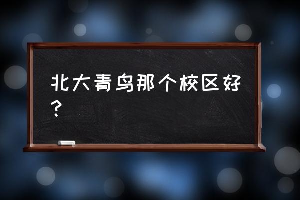 北大青鸟全国各分校区 北大青鸟那个校区好？