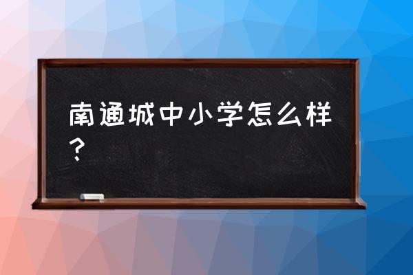 江苏省南通市城中小学 南通城中小学怎么样？