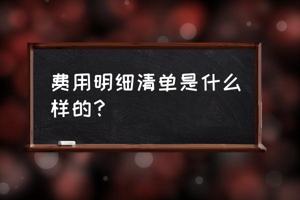 费用清单明细表 费用明细清单是什么样的？