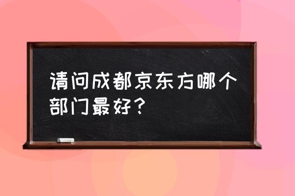 京东方哪些岗位比较好 请问成都京东方哪个部门最好？