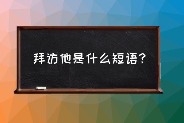 顺便拜访英语 拜访他是什么短语？