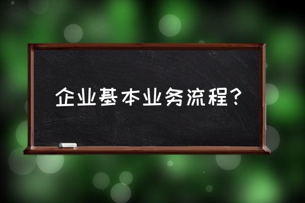 基本业务流程 企业基本业务流程？