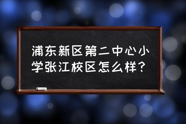 浦东新区二中心 浦东新区第二中心小学张江校区怎么样？