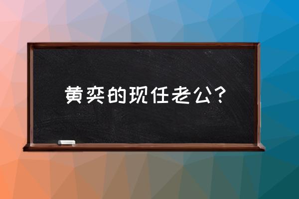 黄奕老公现任老公 黄奕的现任老公？