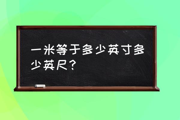 一米等于多少英尺 一米等于多少英寸多少英尺？