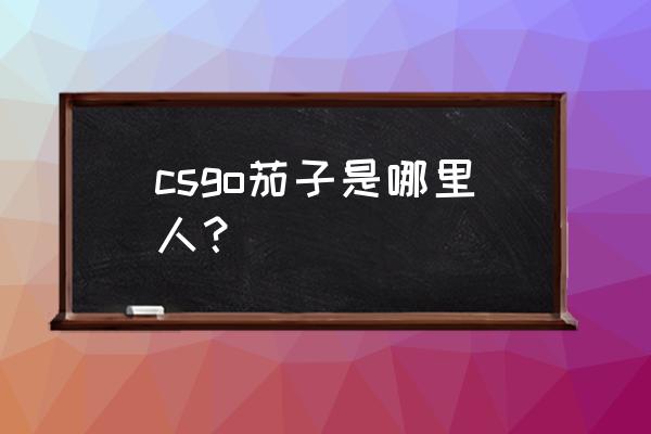 csgo茄子是哪里人 csgo茄子是哪里人？