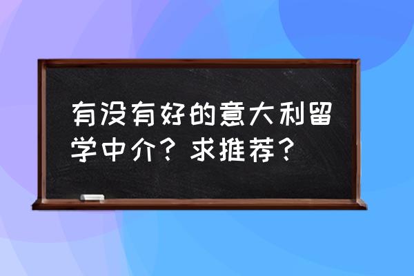 出国留学中介排名 有没有好的意大利留学中介？求推荐？