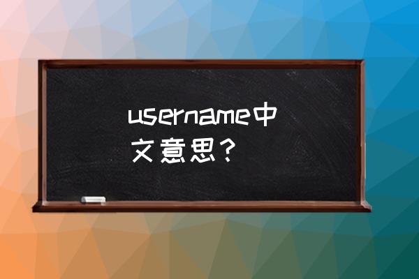 username中文意思 username中文意思？