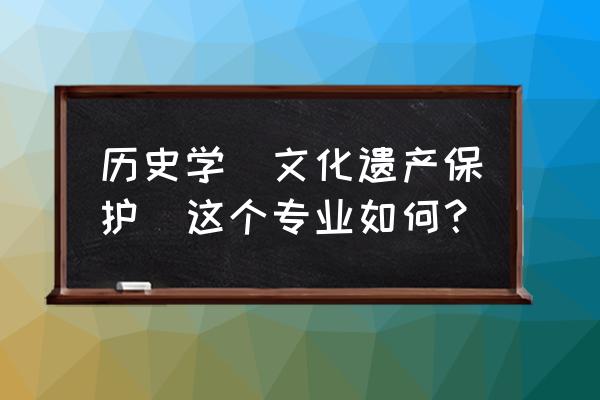 文化遗产保护专业 历史学（文化遗产保护）这个专业如何？