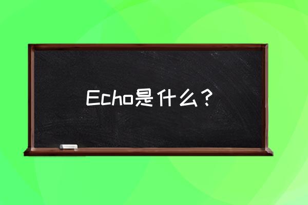 很多人的名字都叫echo Echo是什么？