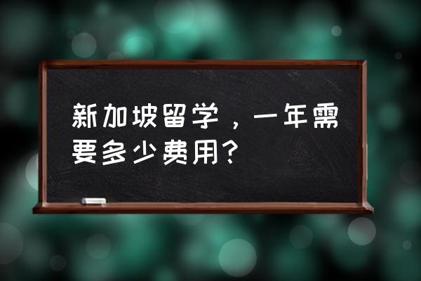 新加坡硕士一年费用 新加坡留学，一年需要多少费用？