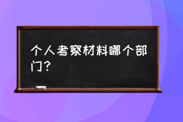 最新个人考察材料 个人考察材料哪个部门？