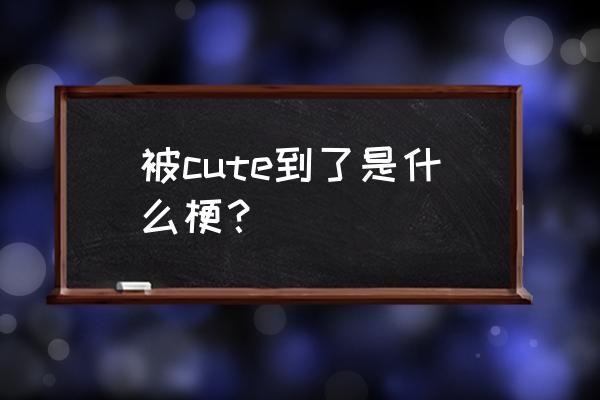 cute暗示什么意思 被cute到了是什么梗？