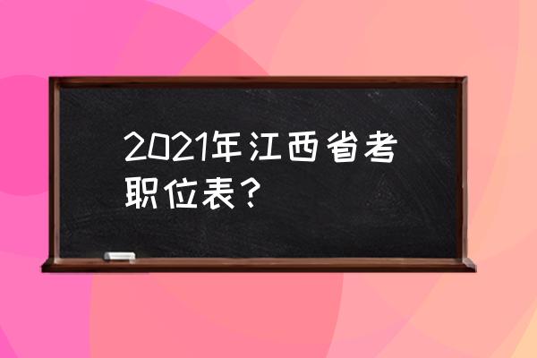 2021江西省考公告 2021年江西省考职位表？