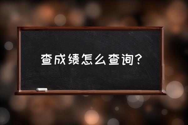 个人成绩查询入口 查成绩怎么查询？