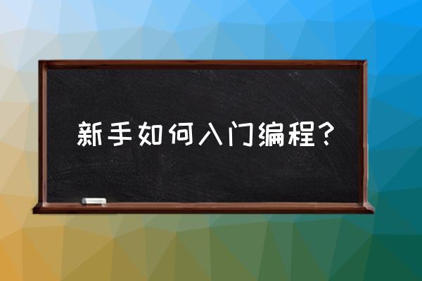 编程新手如何初级入门 新手如何入门编程？