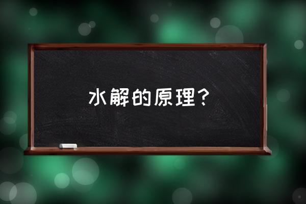 水解反应原理 水解的原理？