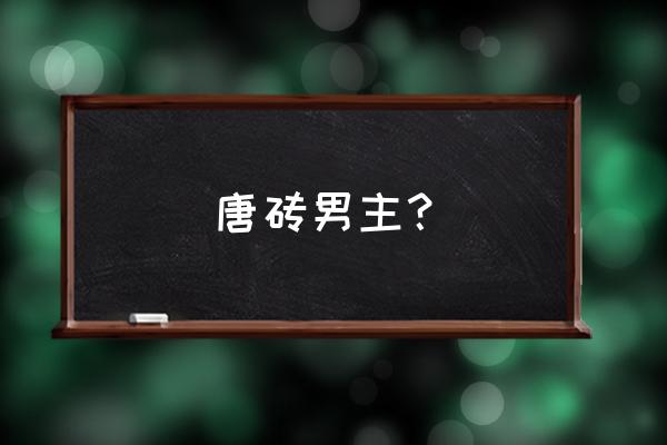 唐砖男主角是谁演的 唐砖男主？