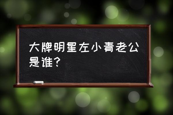 左小青第一任老公是谁 大牌明星左小青老公是谁？