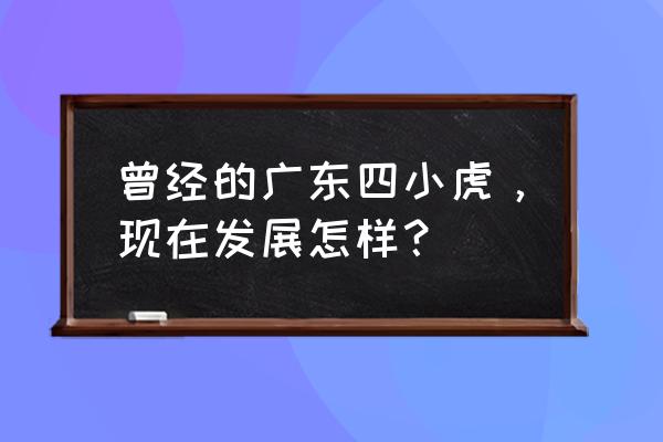 现任广东四小虎 曾经的广东四小虎，现在发展怎样？