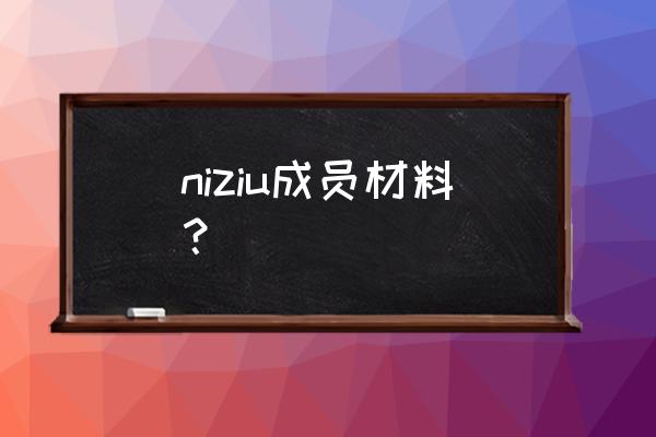 jyp新女团niziu niziu成员材料？