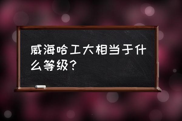 哈工大威海分校是985吗 威海哈工大相当于什么等级？