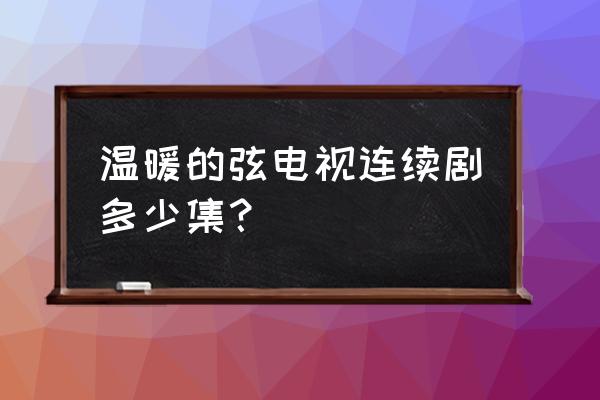 温暖的弦演员表全部 温暖的弦电视连续剧多少集？