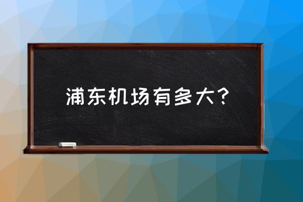 上海浦东机场简介 浦东机场有多大？