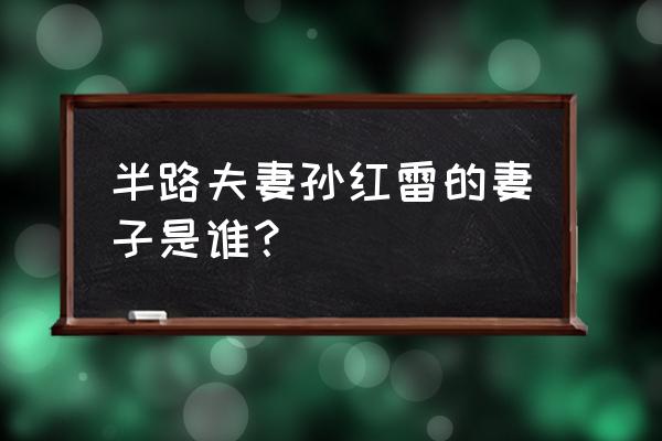 半路夫妻演员表完整版 半路夫妻孙红雷的妻子是谁？