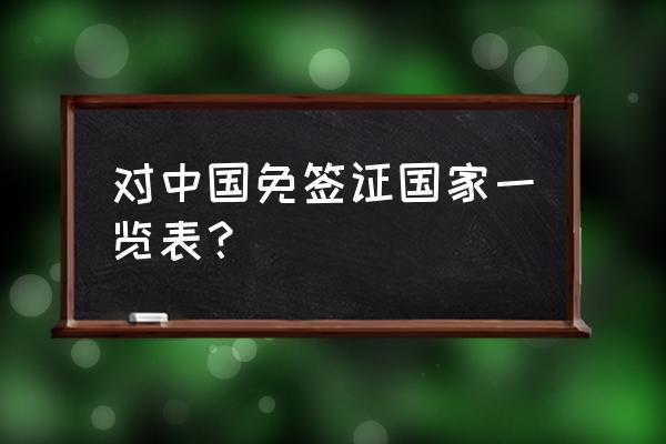 中国免签国有多少 对中国免签证国家一览表？