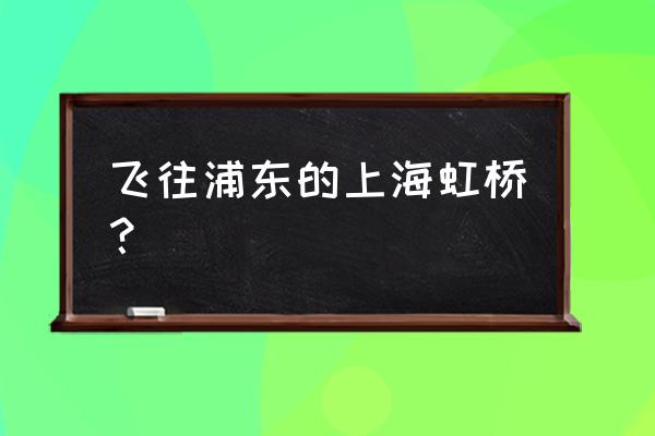 虹桥机场飞往浦东机场 飞往浦东的上海虹桥？