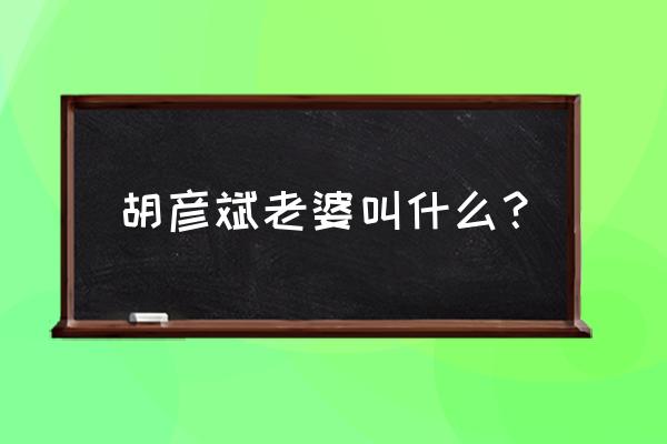 胡彦斌和郑爽怎么回事 胡彦斌老婆叫什么？