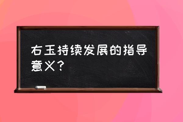 右玉精神是谁提出的 右玉持续发展的指导意义？