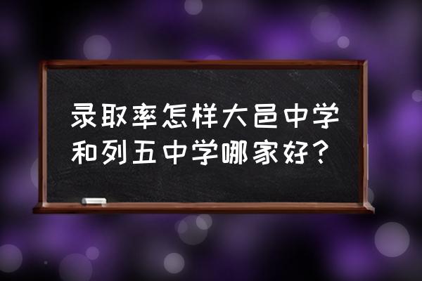 大邑中学好还是大邑列五好 录取率怎样大邑中学和列五中学哪家好？