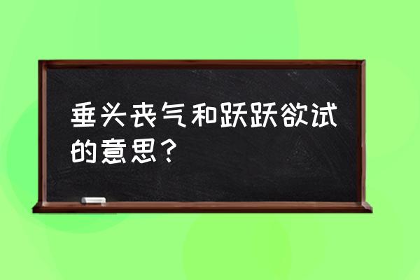 垂头沮丧的意思 垂头丧气和跃跃欲试的意思？